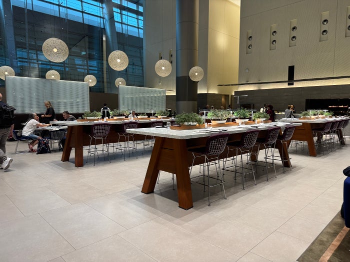 Al Mourjan Lounge DOH deli long tables Al Mourjan Lounge DOH deli long tables