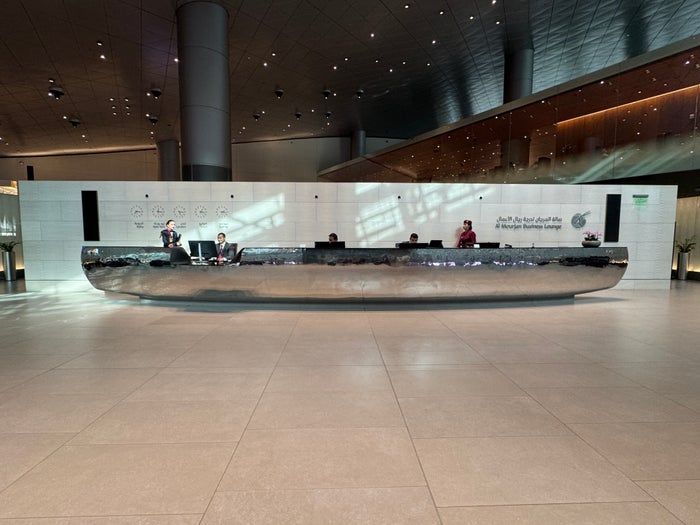 Al Mourjan Lounge DOH entrance desk Al Mourjan Lounge DOH entrance desk