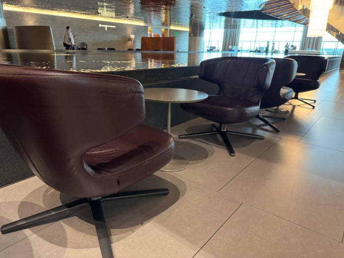Al Mourjan Lounge DOH seating near water Al Mourjan Lounge DOH seating near water