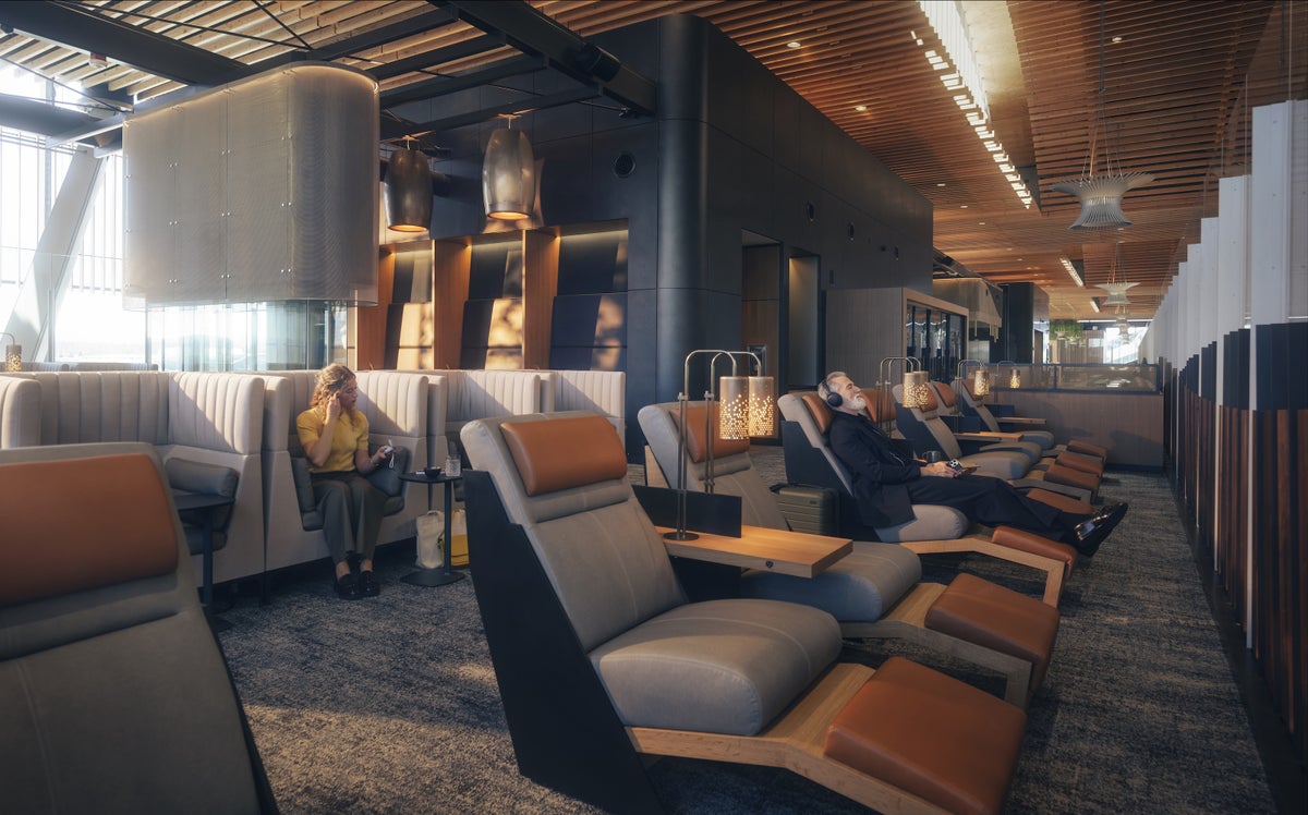 Alaska Airlines PDX Lounge seating Alaska Airlines PDX Lounge seating