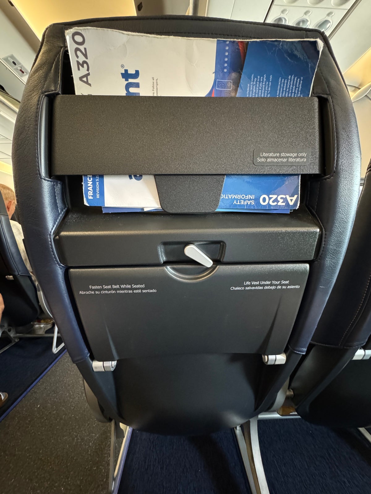 Allegiant A320 AVL HOU seatback