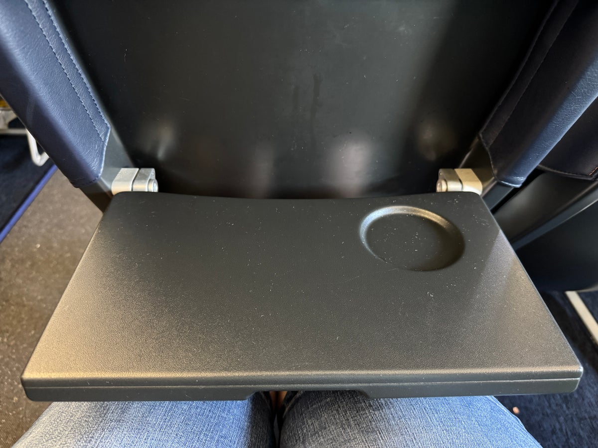 Allegiant A320 AVL HOU tray table