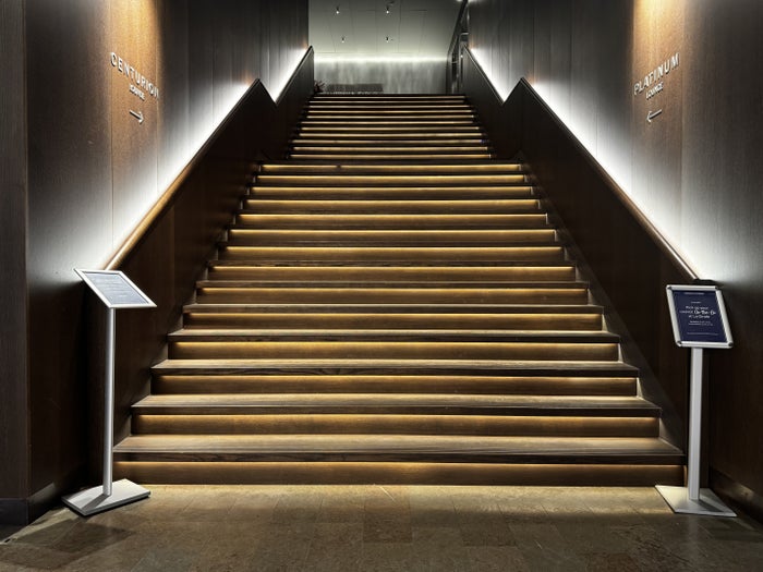 American Express Lounge Stockholm ARN stairs