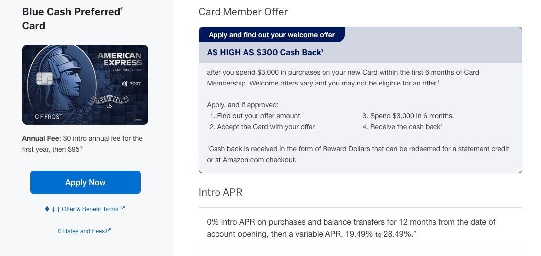 Amex Blue Cash Preferred 300 offer May 5 2026