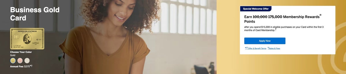 Amex Business Gold card 175k offer March 9 2026