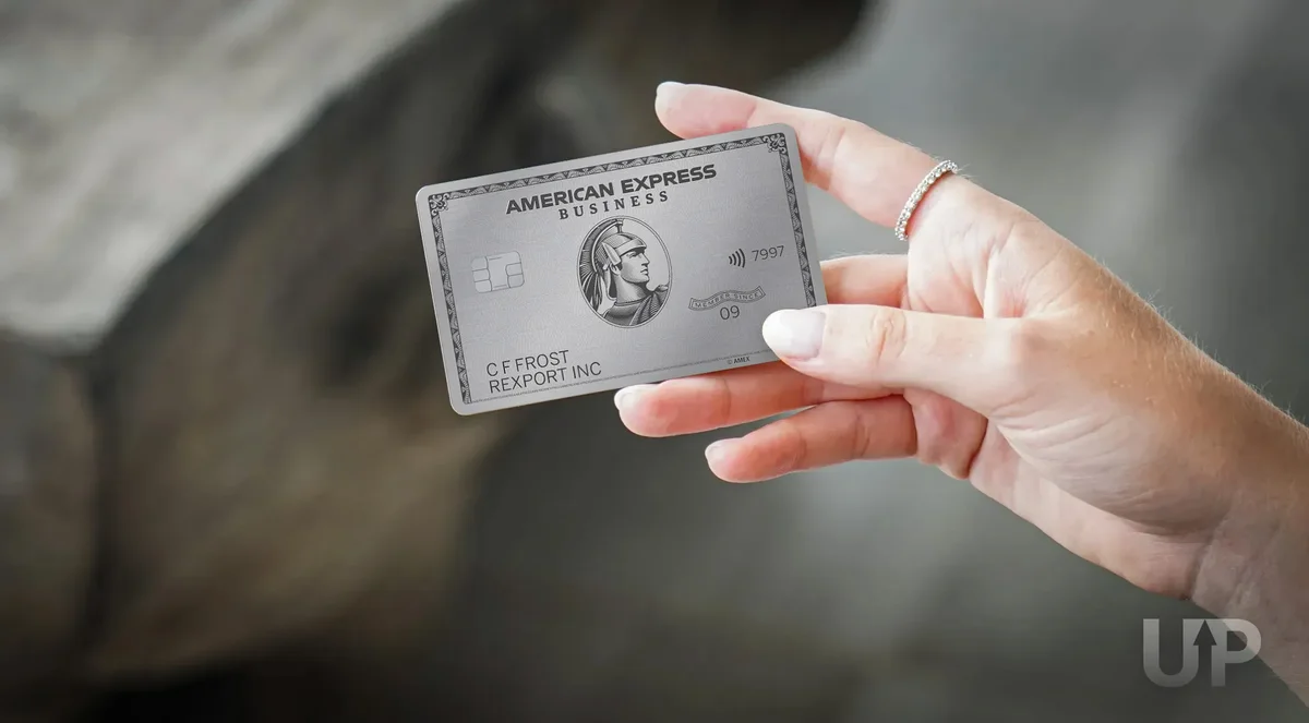 Amex Business Platinum Card hand with ring
