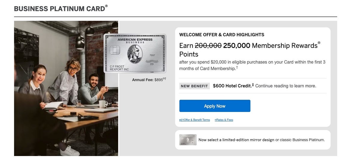 Amex Business Platinum card 250k offer February 10 2026
