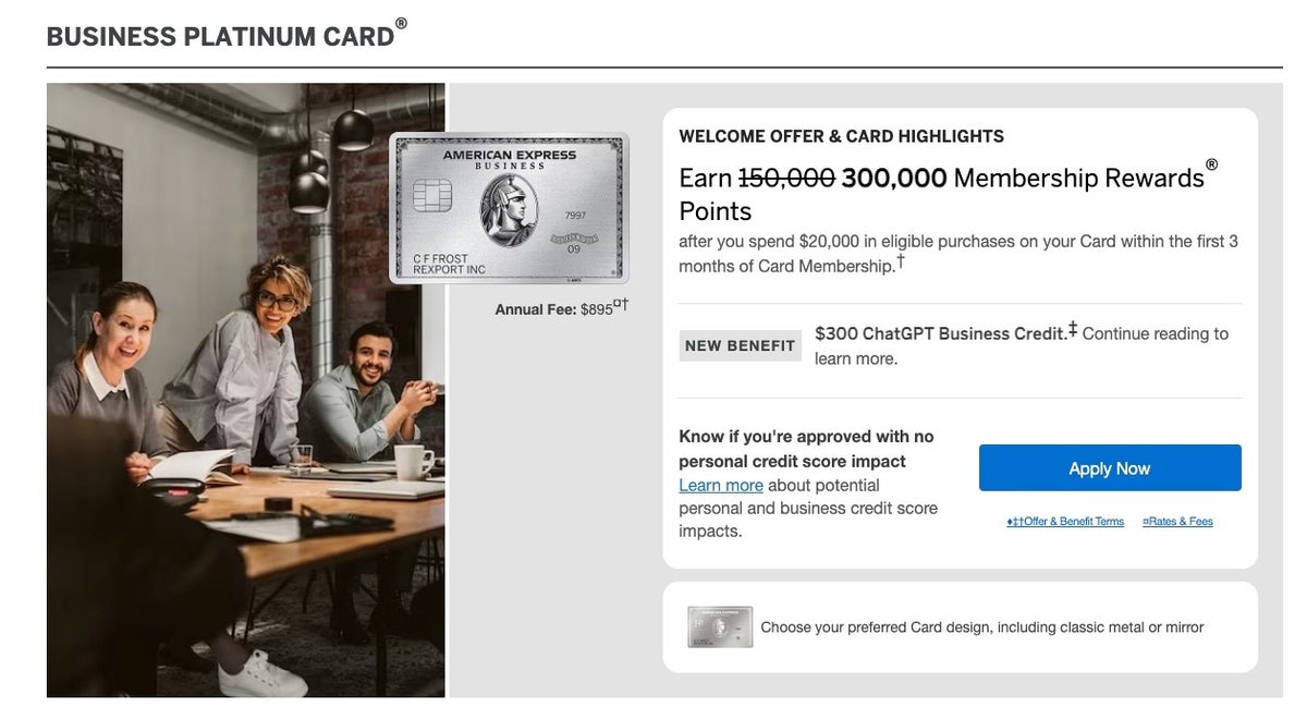 Amex Business Platinum card 300k offer May 19 2026