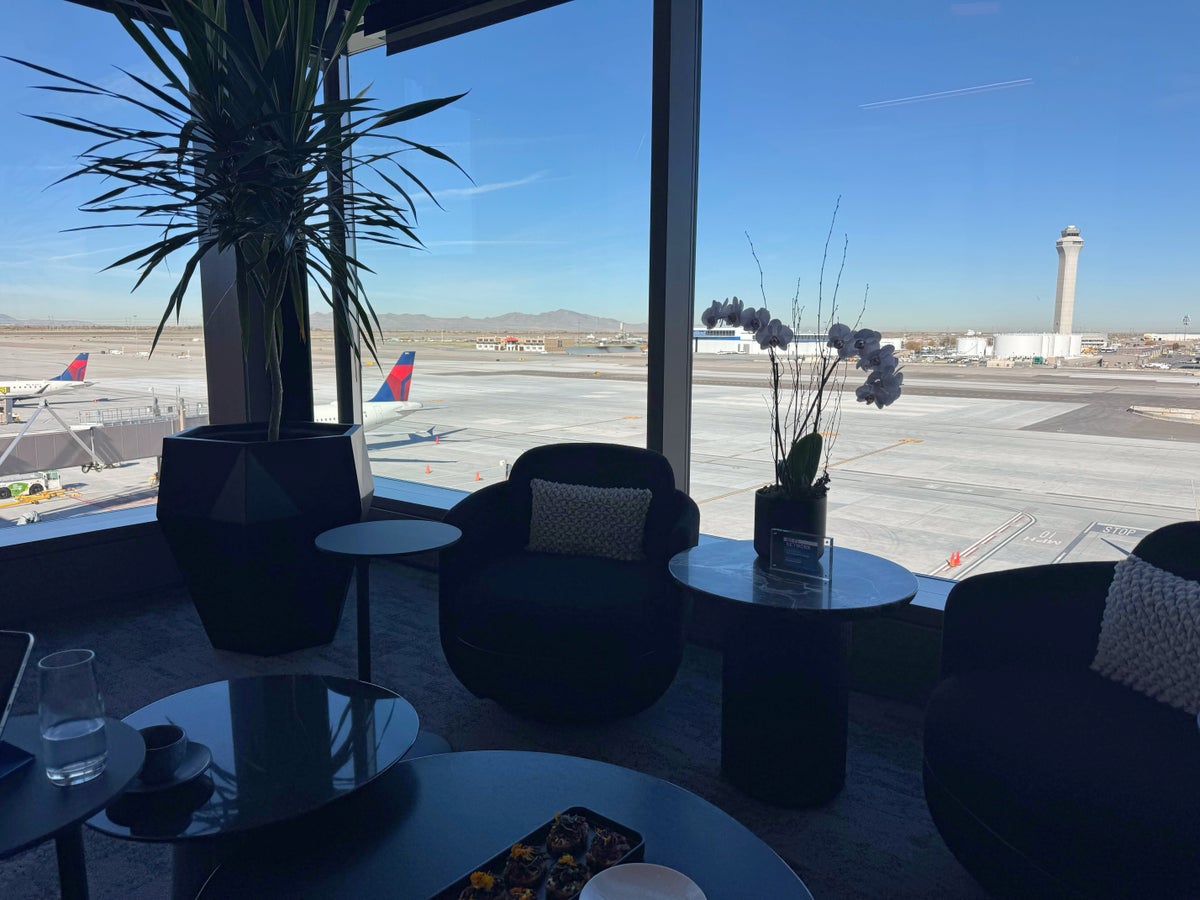 Amex Centurion Lounge SLC Centurion Area window seating Amex Centurion Lounge SLC Centurion Area window seating