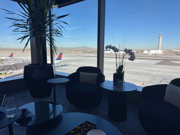 Amex Centurion Lounge SLC Centurion Area window seating Amex Centurion Lounge SLC Centurion Area window seating