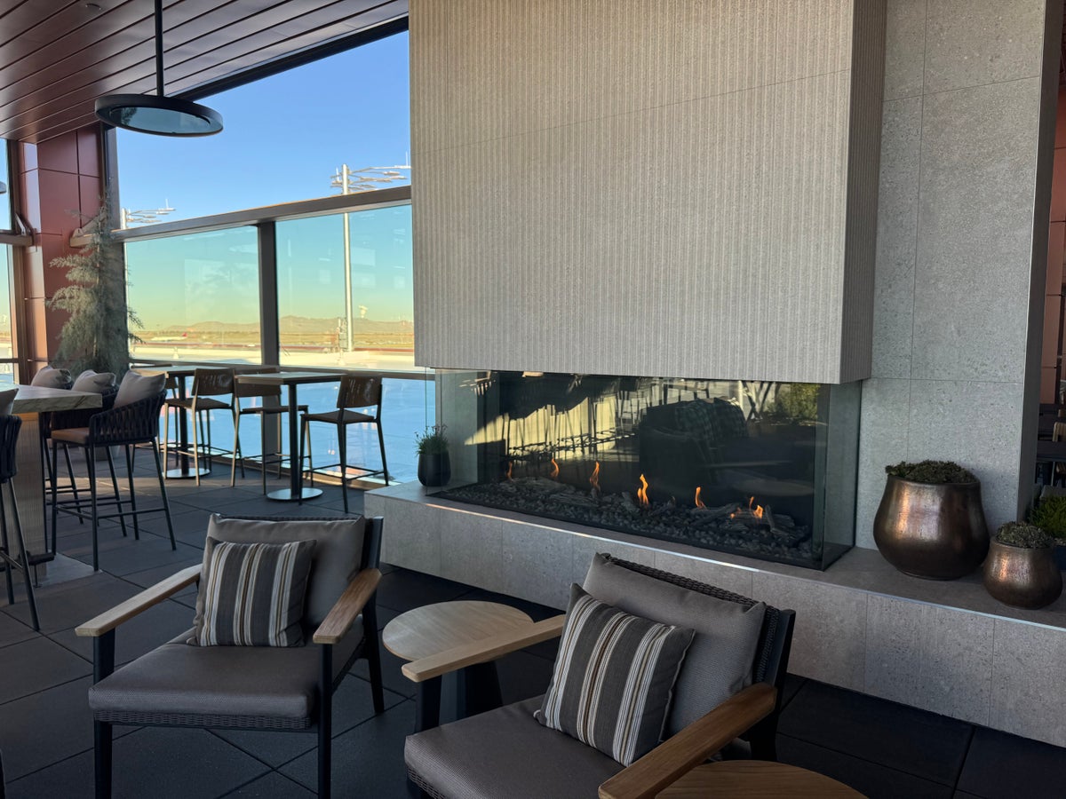 Amex Centurion Lounge SLC Outdoor Fireplace Amex Centurion Lounge SLC Outdoor Fireplace