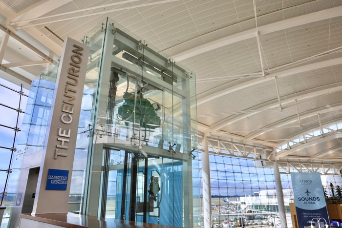 Amex Centurion Lounge Seattle Elevator and Tarmac Views Amex Centurion Lounge Seattle Elevator and Tarmac Views
