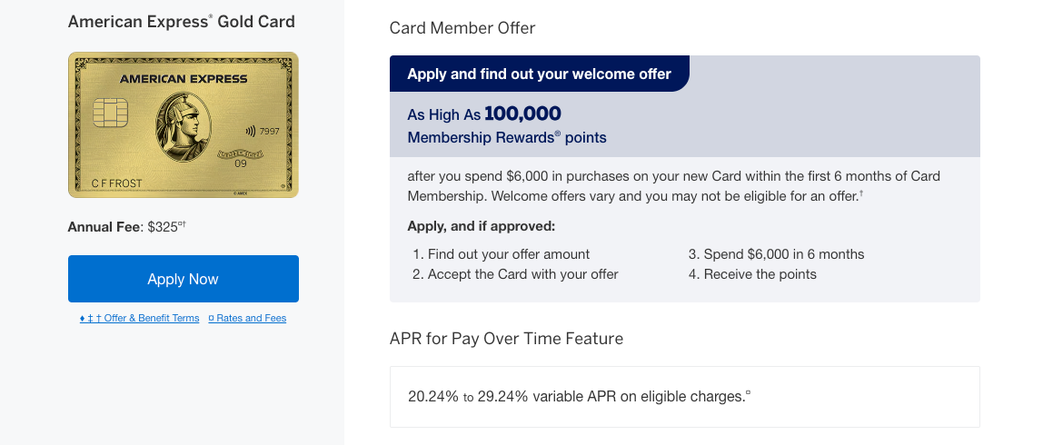 Amex Gold Card 100k offer August 11 2025