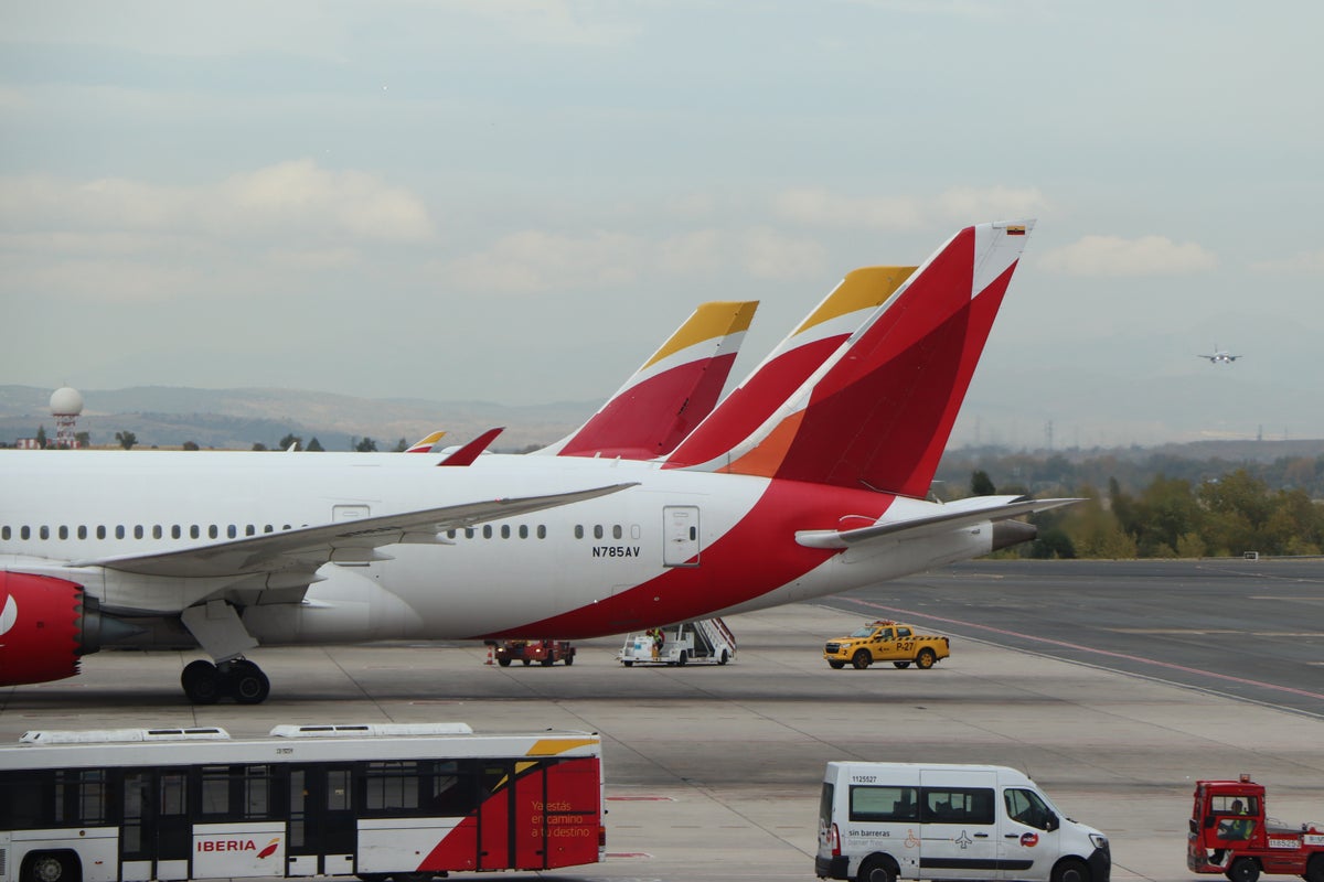 Avianca Iberia plane tails Madrid