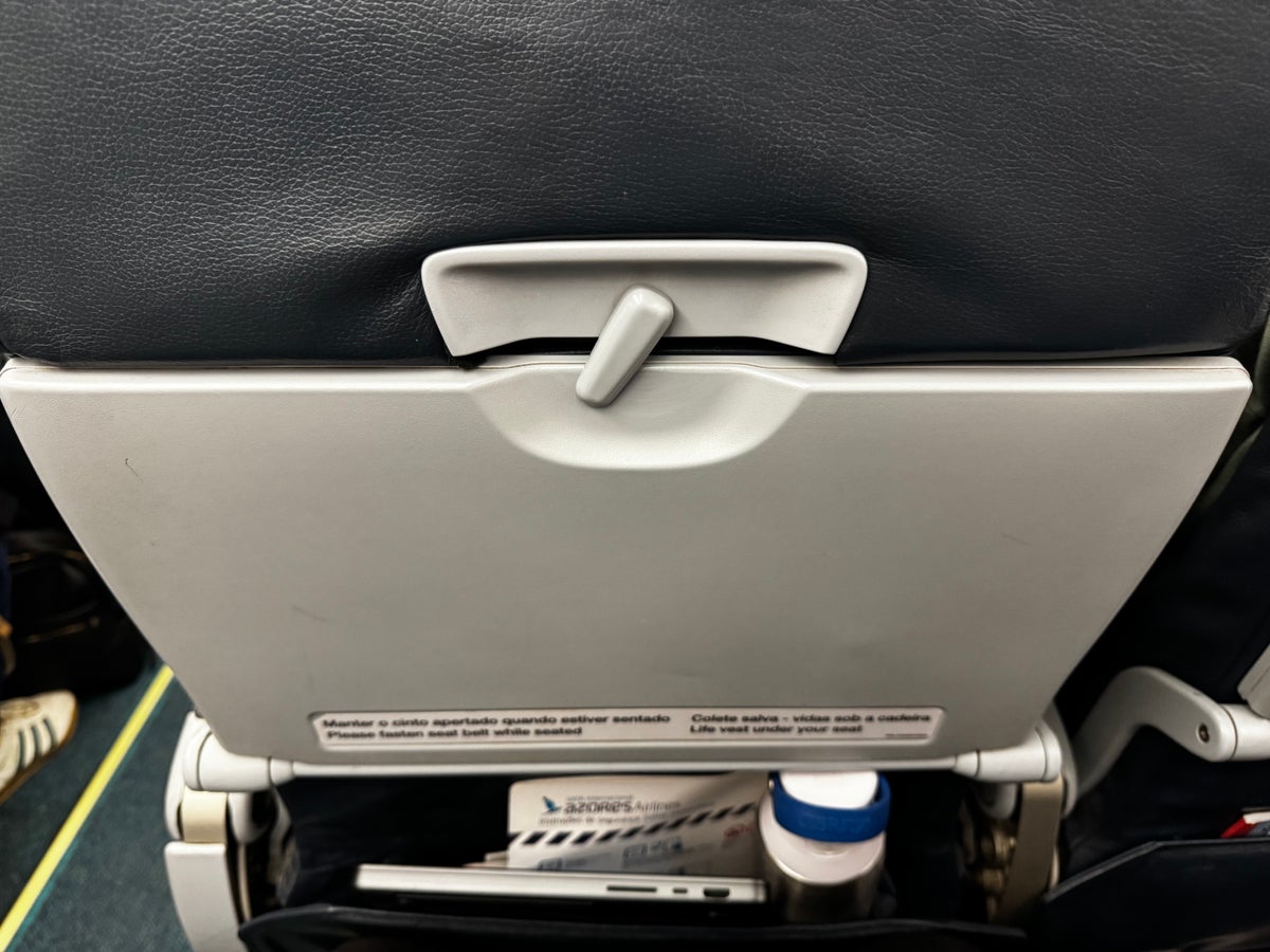 Azores Airlines A320 seatback table