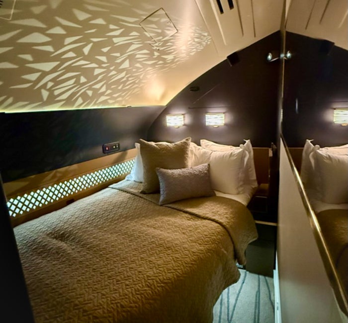Bed with Pillows Etihad A380 The Residence Image Credit Alex Miller Bed with Pillows Etihad A380 The Residence Image Credit Alex Miller