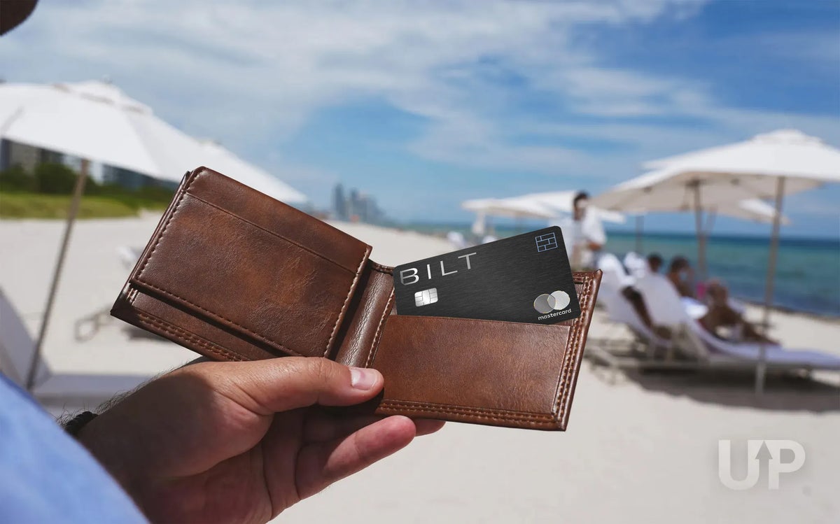Bilt Card Brown Wallet on Beach Upgraded Points LLC