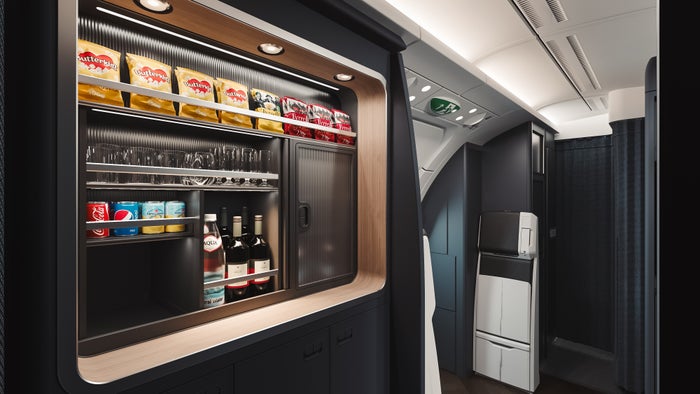 British Airways A380 new business class kitchen British Airways A380 new business class kitchen