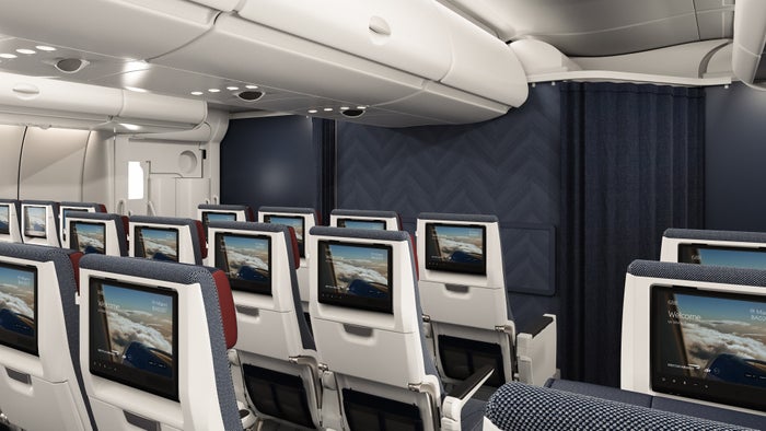 British Airways new Airbus A380 economy cabin