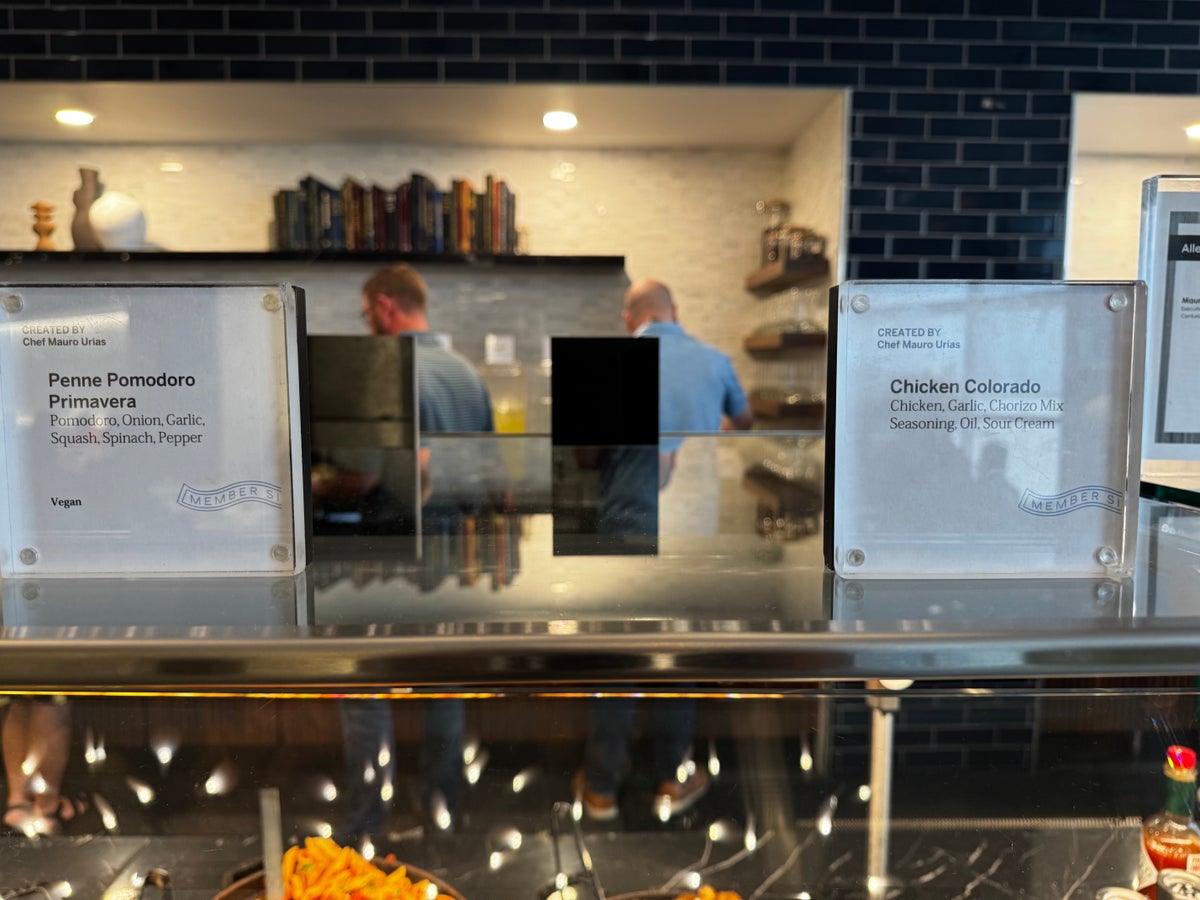 Centurion Lounge Las Vegas buffet signs