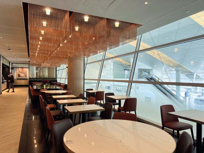 Chase Sapphire Lounge Dallas DFW dining area seats