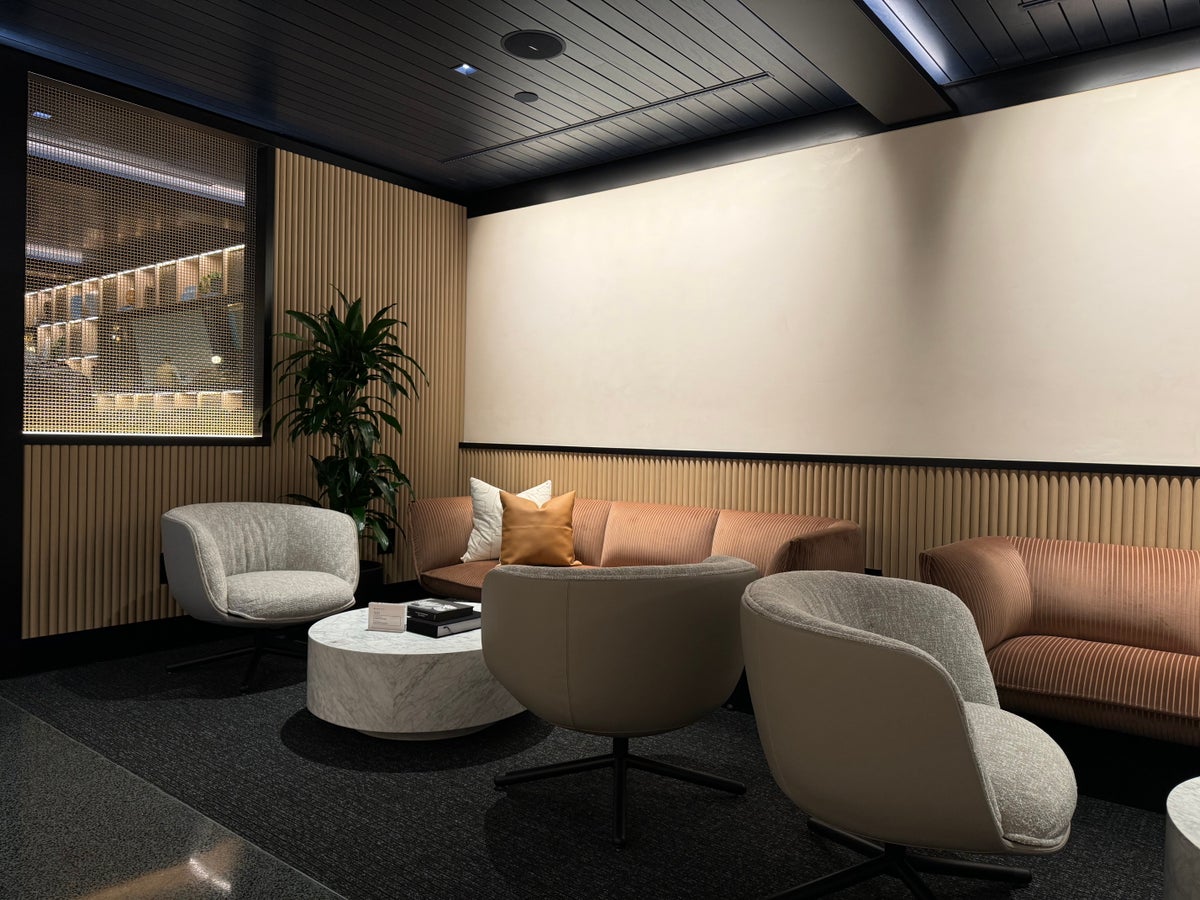 Chase Sapphire Lounge San Diego small seating area Chase Sapphire Lounge San Diego small seating area