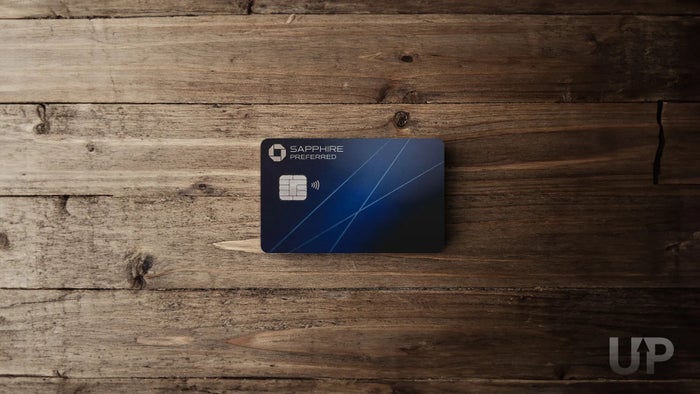 Chase Sapphire Preferred Card Wood Background Upgraded Points LLC