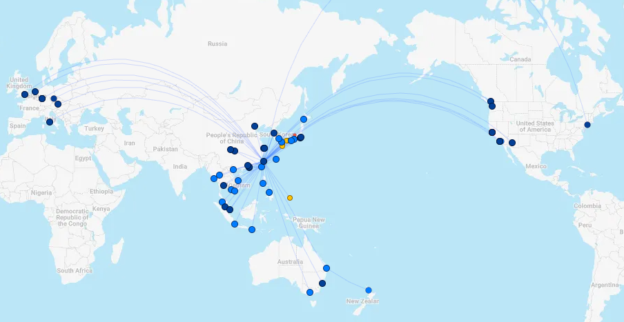 China Airlines route network