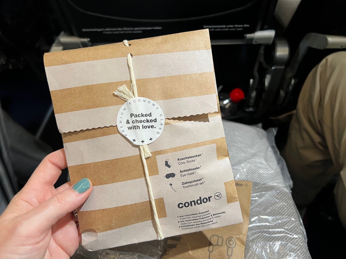 Condor Airlines small amenity pouch for premium economy