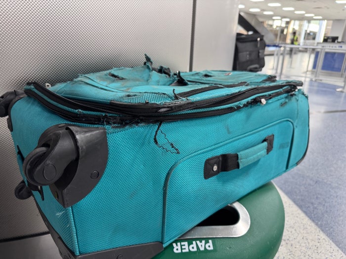 Damaged luggage at IAH
