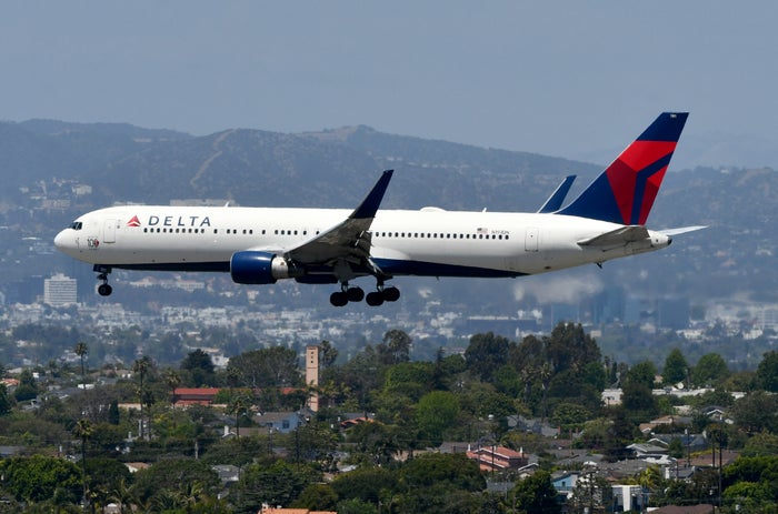 Delta 100 Years 767 300ER landing LAX