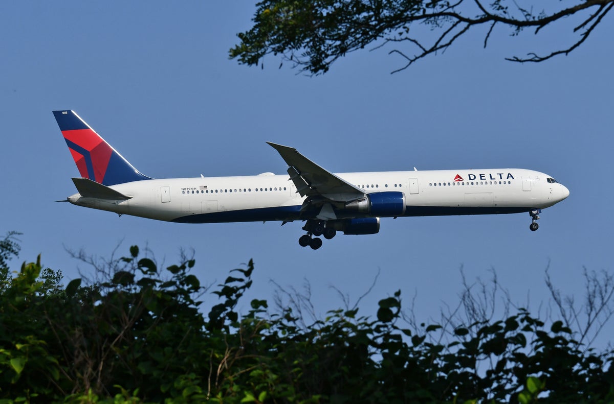 Delta B767 400ER Landing JFK 22R Trees