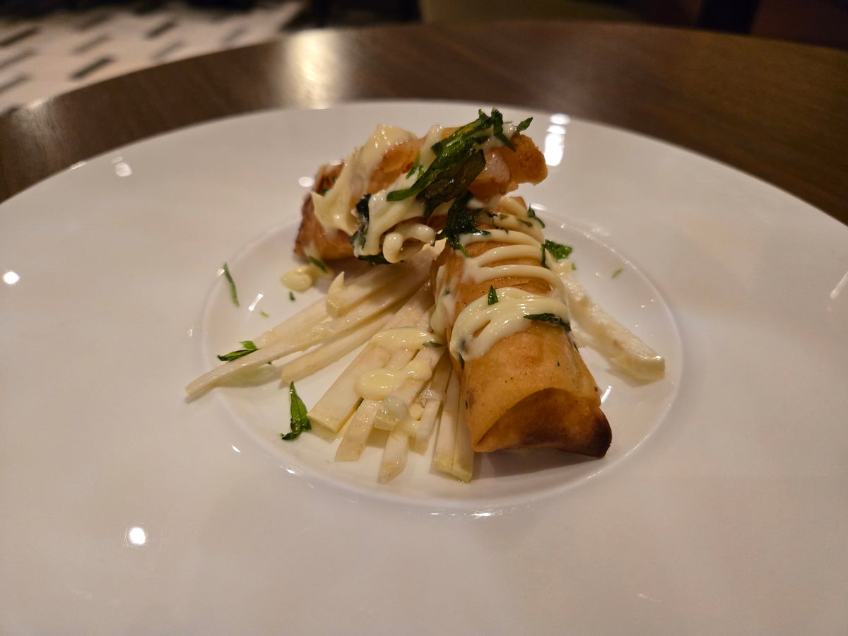 Delta One Lounge JFK Shrimp Rolls