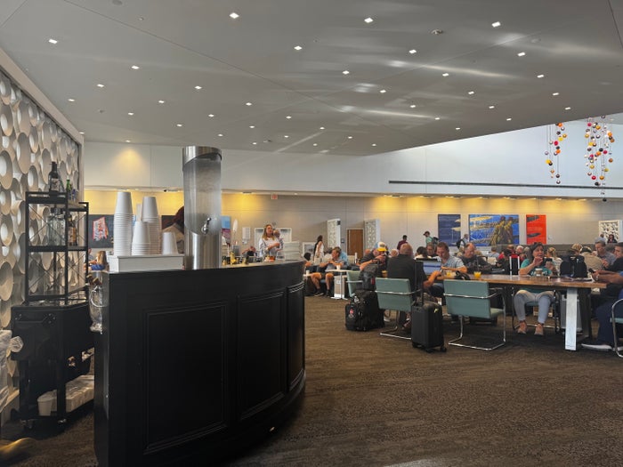 Delta Sky Club ATL Terminal B bar seating Delta Sky Club ATL Terminal B bar seating
