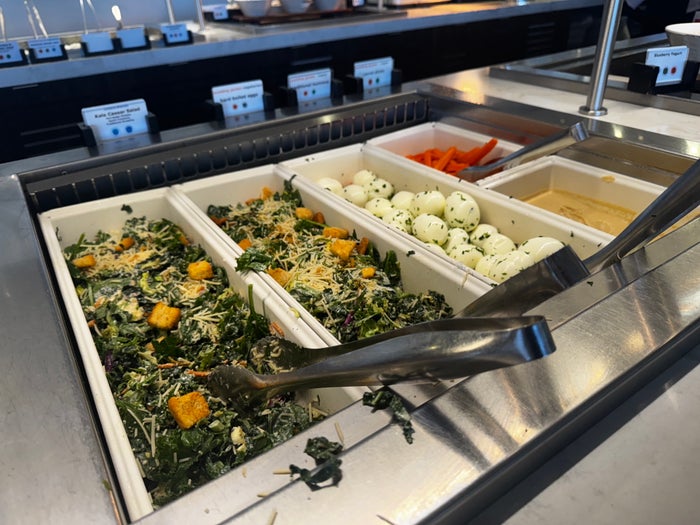 Delta Sky Club ATL Terminal B buffet salads Delta Sky Club ATL Terminal B buffet salads