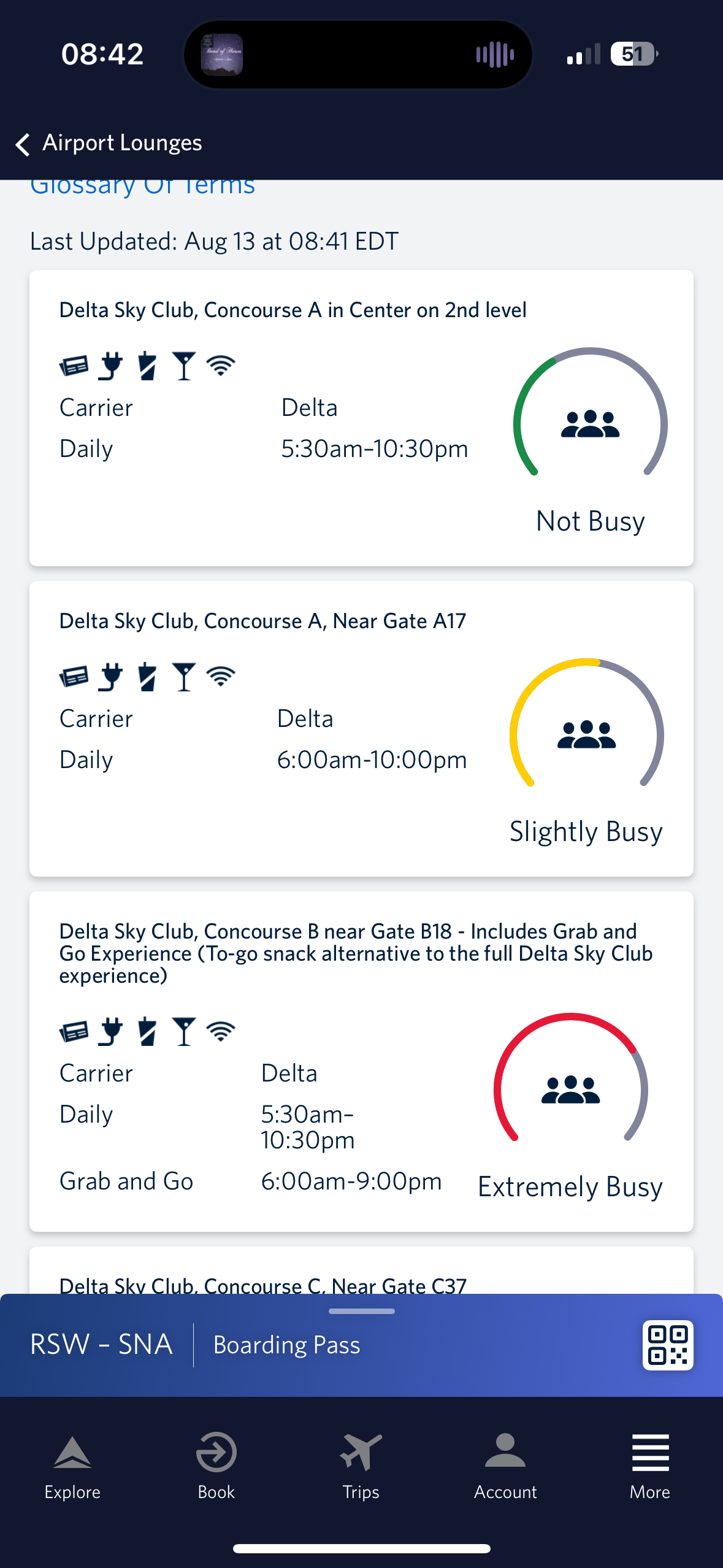 Delta app Sky Clubs ATL