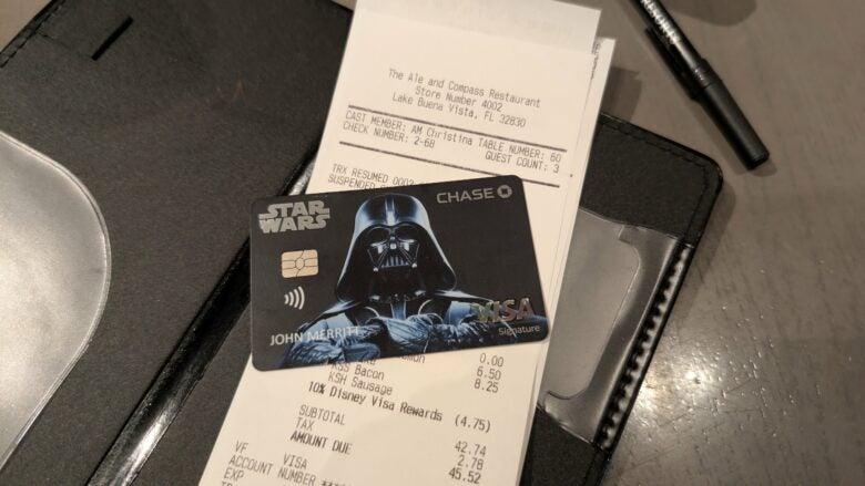 Disney Visa card restaurant bill