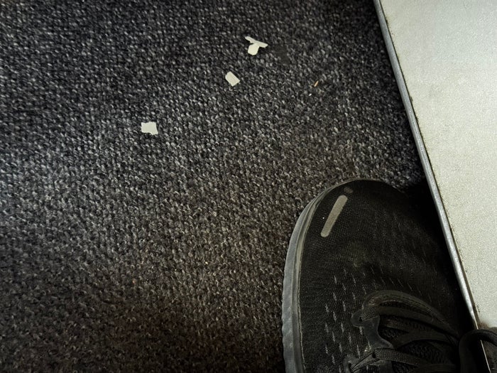 EasyJet A319 paper at feet