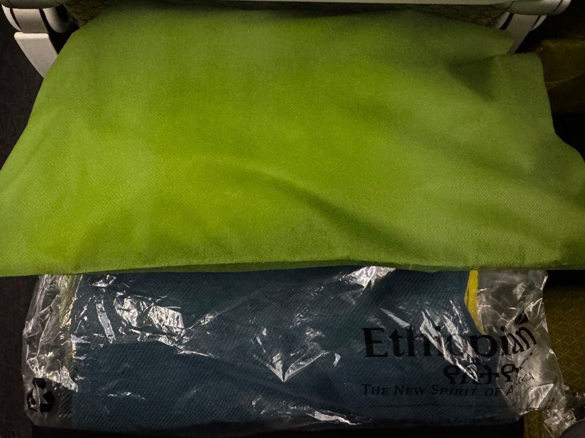 Ethiopian Airlines Boeing 787 9 FCO ADD blanket pillow