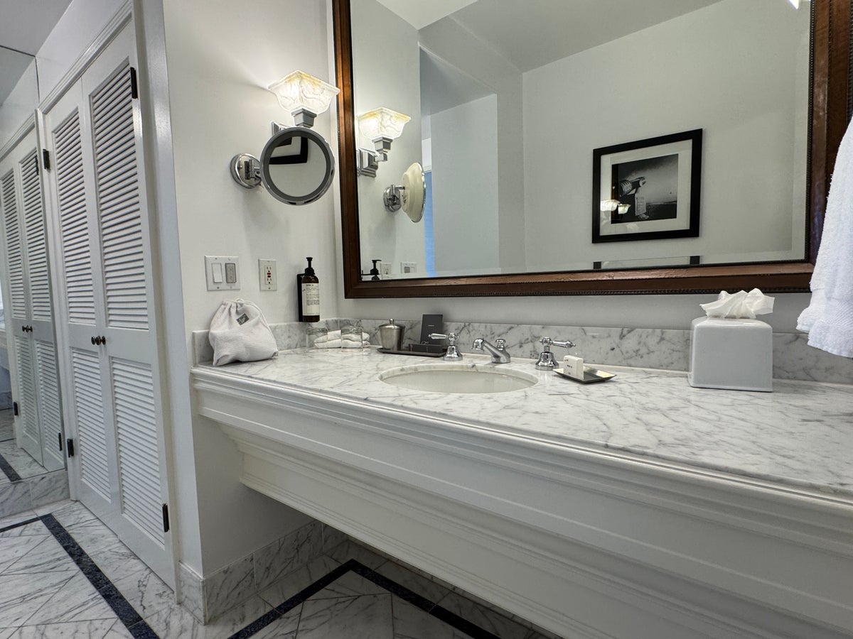 Fairmont Miramar Ocean View Suite vanity shower
