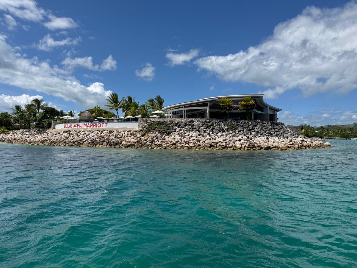 Fiji Marriott Resort Momi Bay Fish Bar view from boat