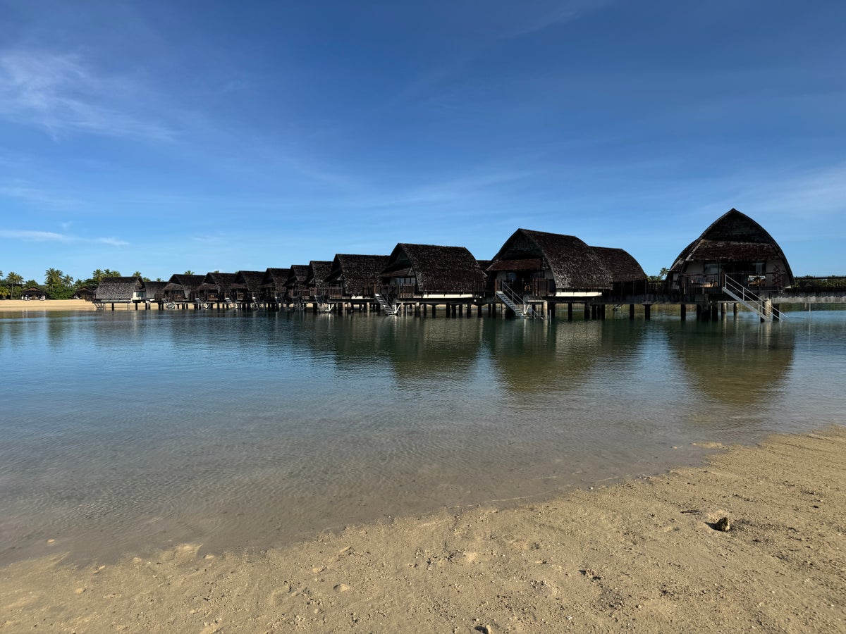 Fiji Marriott Resort Momi Bay over water bure from beach