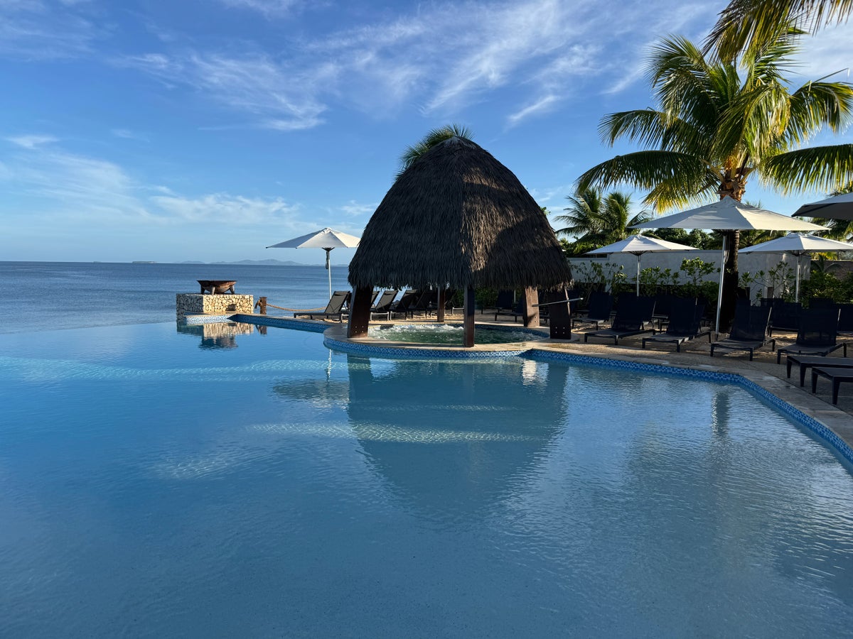 Fiji Marriott Resort Momi Bay sunset infinity pool and hot tub