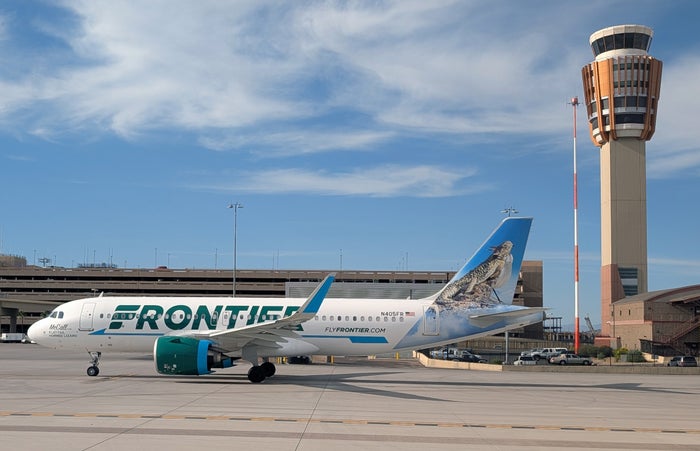Frontier A320neo McCall horned lizard PHX