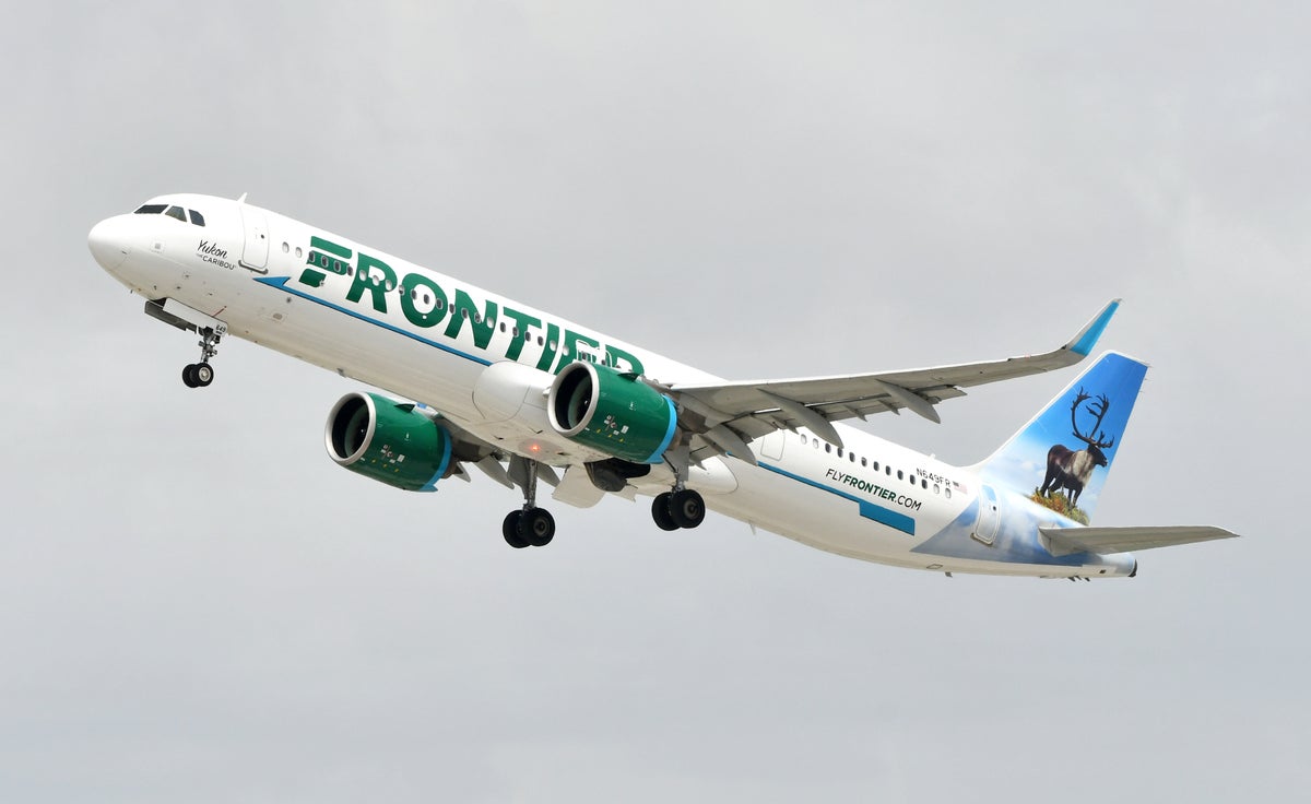 Frontier A321neo Yukon the caribou takeoff Frontier A321neo Yukon the caribou takeoff