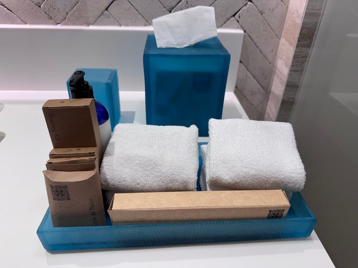 Hilton Tulum 2 queen bathroom counter amenities