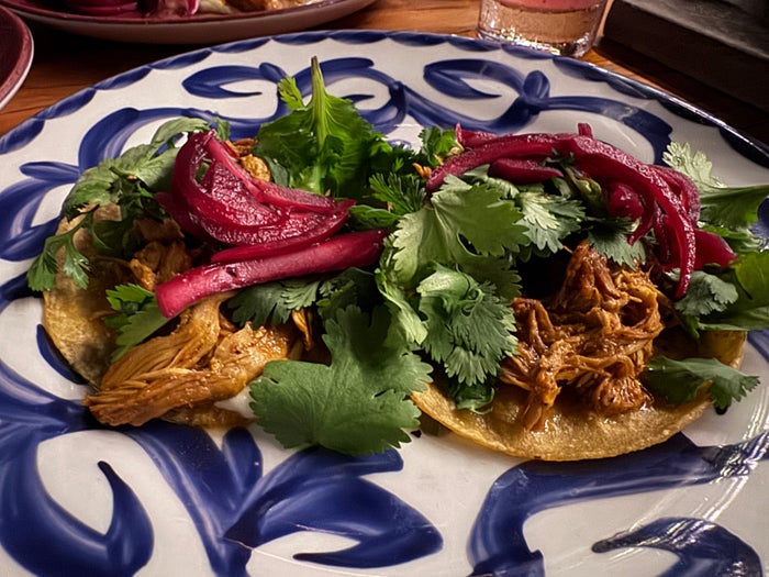 Hilton Tulum Maxal Mexican Chop House duck tacos