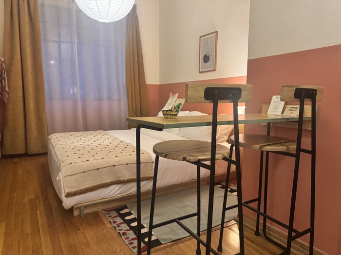 Hotel San Fernando Bunkhouse Bedroom Table and Bed