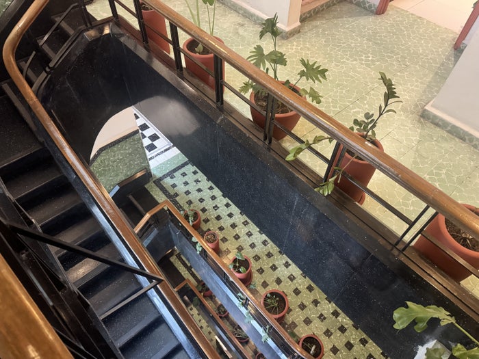 Hotel San Fernando Bunkhouse Stairwell Overhead