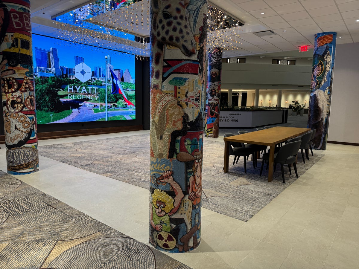 Hyatt Regency Austin art pathway to garage